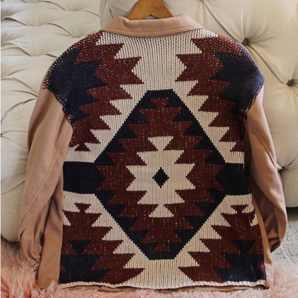 New Western Ranch Hand Sweater Knit Back Jacket Barn Coat Fall or Winter ~ Women - Picture 4 of 7